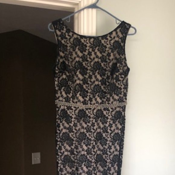 Black Lace Floor Length Dress - Picture 3 of 5